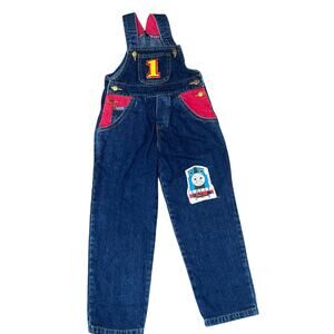 Vintage Thomas The Tank Engine Train Denim overalls primary colors boys size 3T